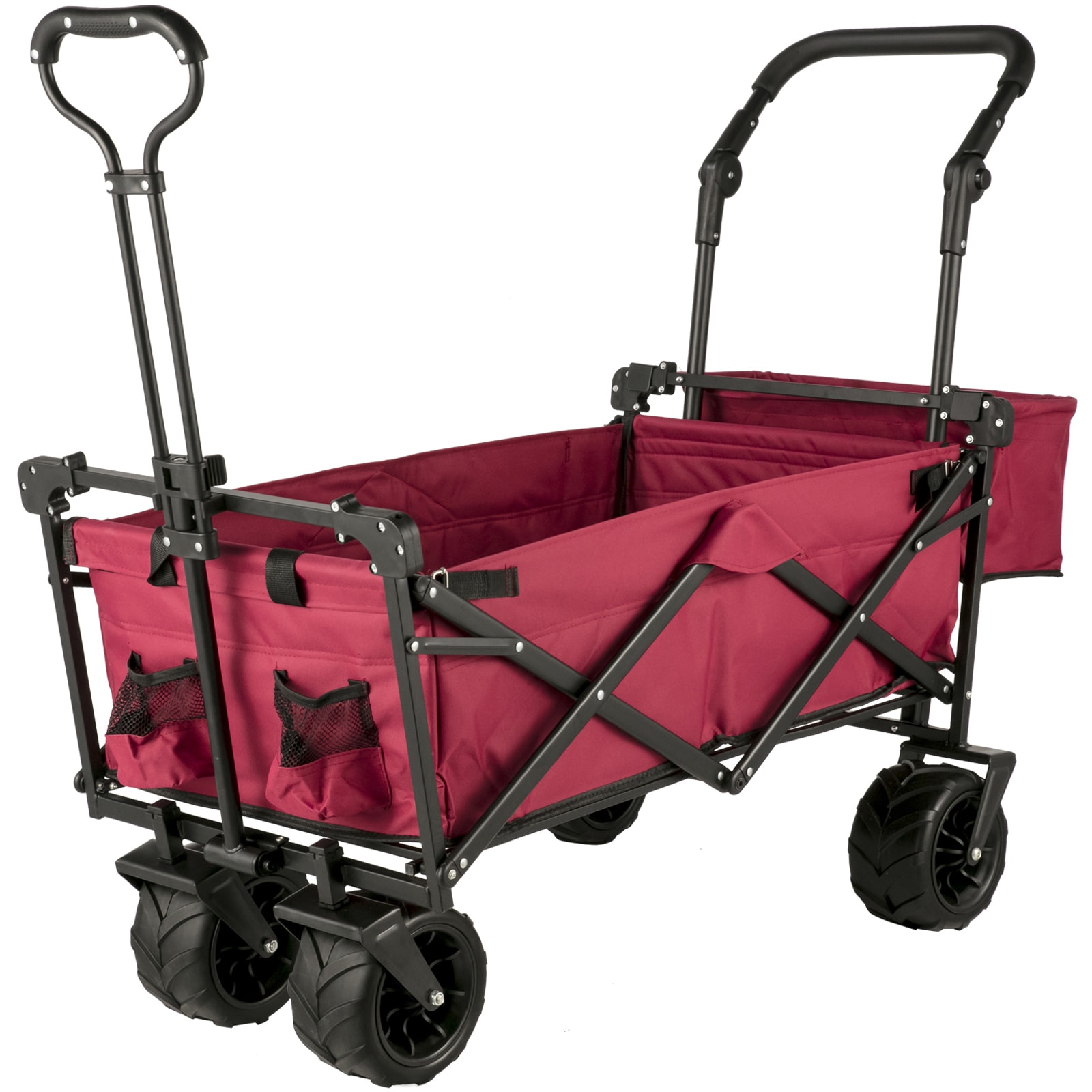 Extra Large Collapsible Garden Cart With Canopy And Rear Storage_voghion.com